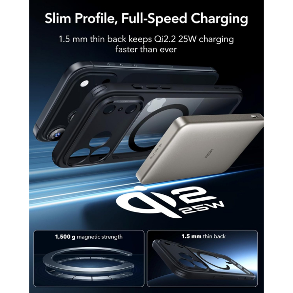 ESR Apple iPhone 17 Pro Max Hybrid Klf -Clear Black 