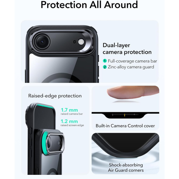 ESR Apple iPhone 17 Air Standl Klf -Clear Black 