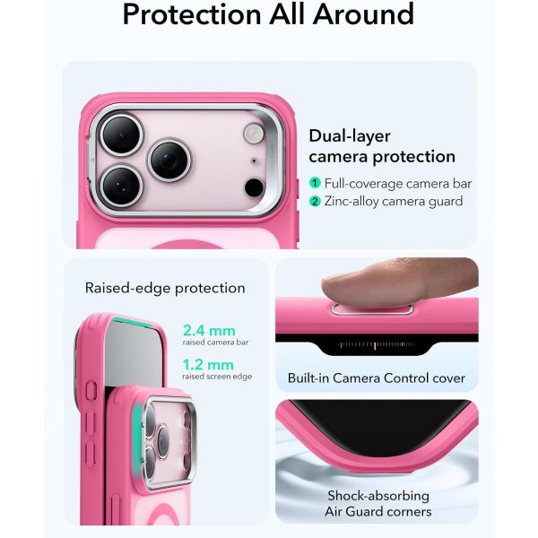 ESR Apple iPhone 17 Pro Standl Klf -Frosted Pink