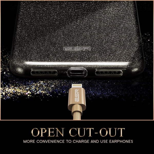 ESR Apple iPhone 8 Luxury Glitter Serisi Bumper Klf-Black