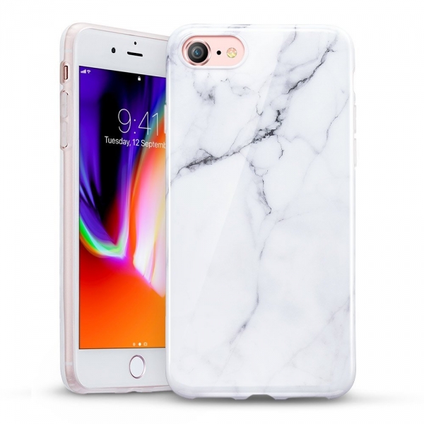 ESR Apple iPhone 8 Marble Pattern Serisi Klf-White Sierra