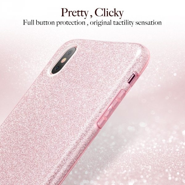 ESR Apple iPhone X Glitter Serisi Bumper Klf-Rose Gold