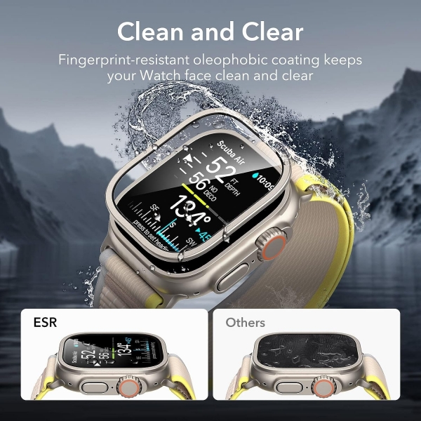 ESR Armorite Apple Watch Ultra 2 Ekran Koruyucu (49mm)(2 Adet)-Titanium