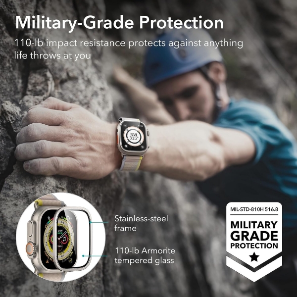 ESR Armorite Apple Watch Ultra 2 Ekran Koruyucu (49mm)(2 Adet)-Titanium