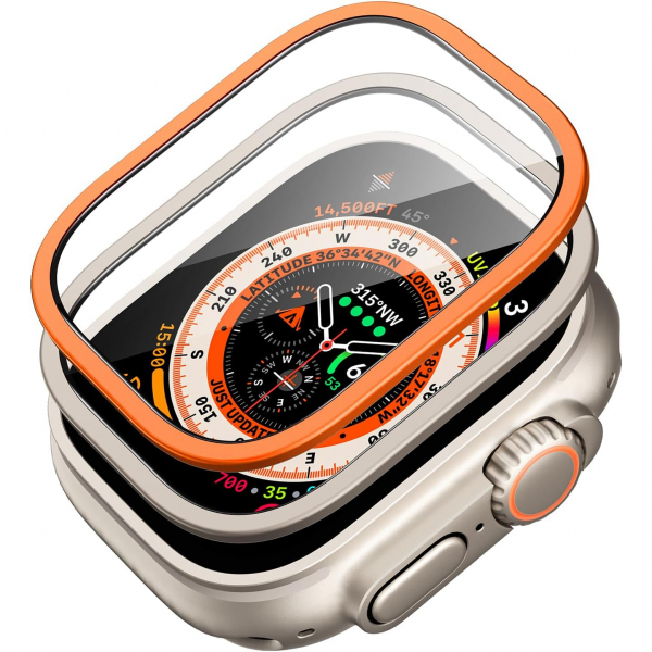 ESR Armorite Apple Watch Ultra 2 Ekran Koruyucu (49mm)(2 Adet)-Titanium Orange
