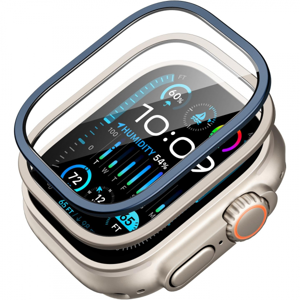 ESR Armorite Apple Watch Ultra 2 Ekran Koruyucu (49mm)(2 Adet)-Titanium Blue