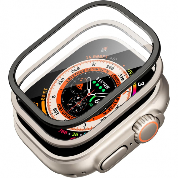 ESR Armorite Apple Watch Ultra 2 Ekran Koruyucu (49mm)(2 Adet)-Titanium Black
