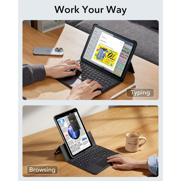 ESR Ascend iPad 10.Nesil Klavyeli Klf (10.9 in)-Black
