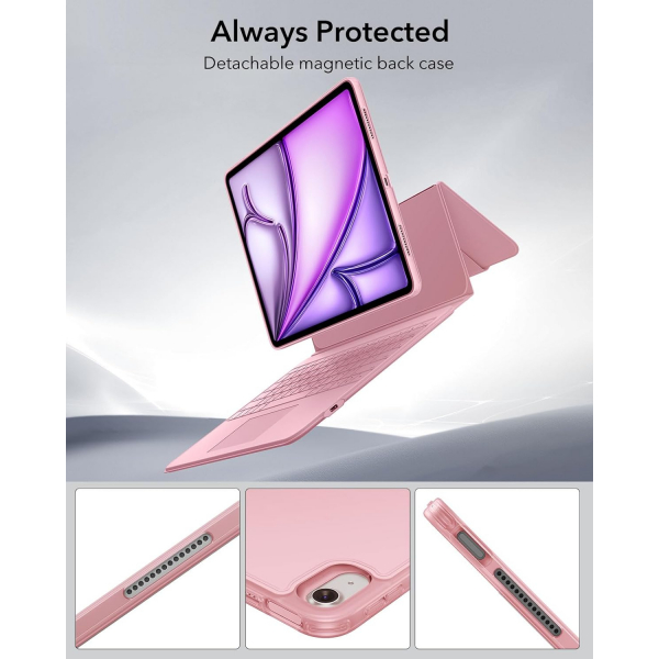 ESR Ascend iPad Air M2 Klavyeli Klf (13 in)-Pink
