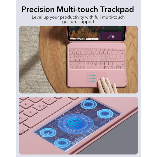 ESR Ascend iPad Air M2 Klavyeli Klf (13 in)-Pink