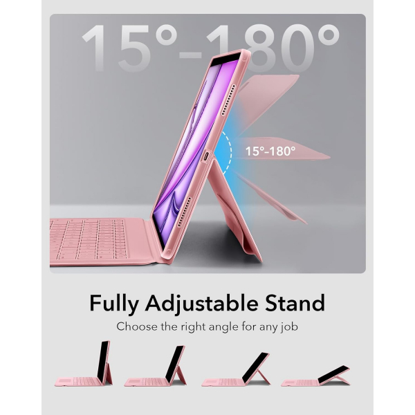 ESR Ascend iPad Air M2 Klavyeli Klf (13 in)-Pink