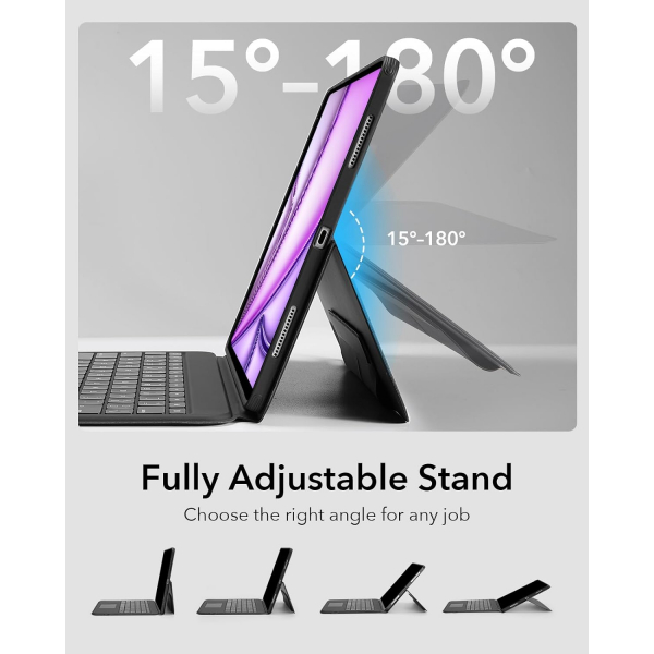 ESR Ascend iPad Air M2 Klavyeli Klf (13 in)-Black 