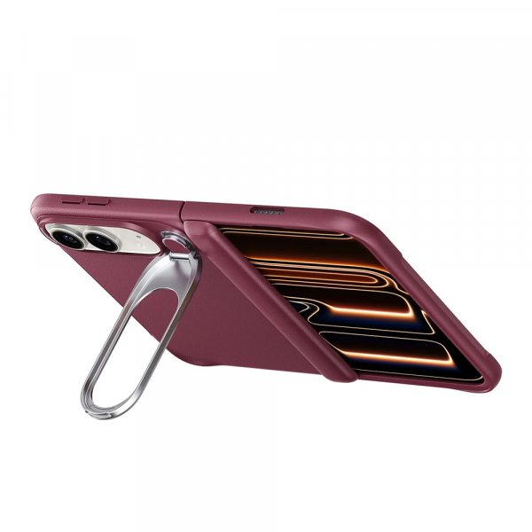 ESR Atelier iPhone Duo Manyetik Standl� Deri K�l�f-Deep Burgundy