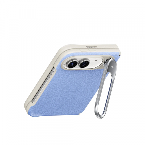 ESR Atelier iPhone Duo Manyetik Standl� Deri K�l�f-Misty Blue