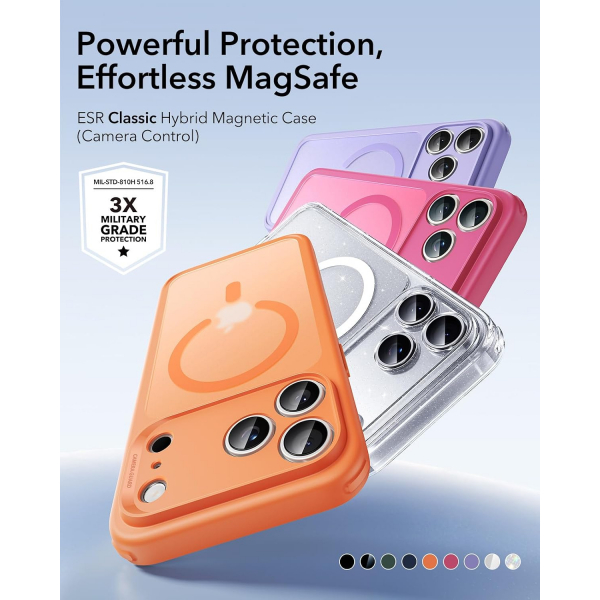 ESR Classic Hybrid iPhone 18 Pro Manyetik K�l�f -Frosted Orange