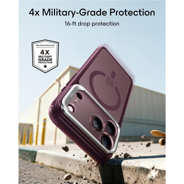 ESR Classic Hybrid iPhone 18 Pro Standl� K�l�f-Frosted Burgundy