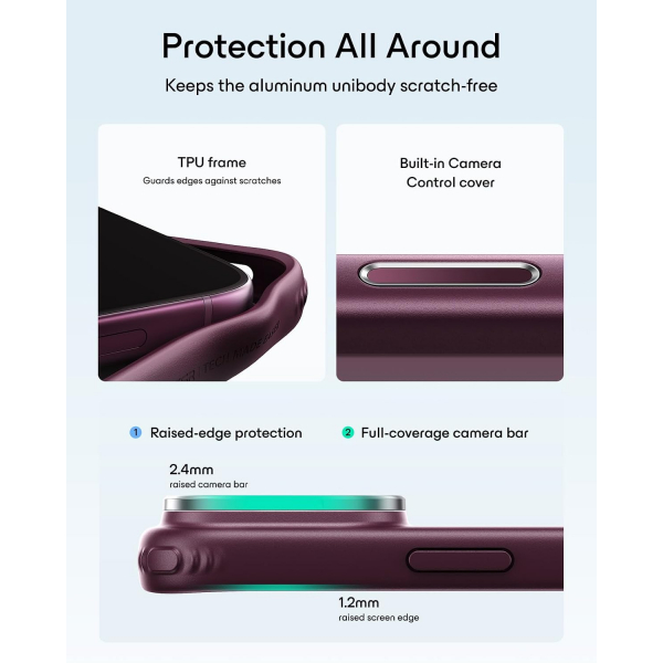 ESR Classic Hybrid iPhone 18 Pro Standl� K�l�f-Frosted Burgundy