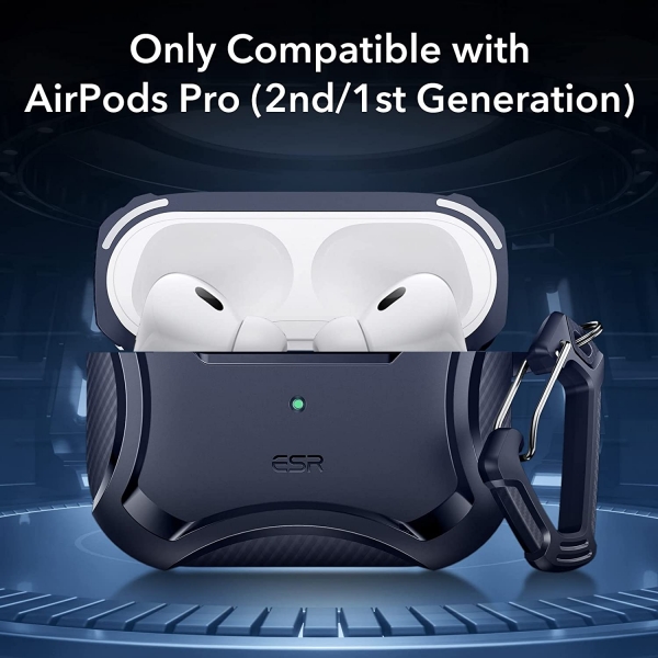 ESR Cyber Armor Serisi AirPods Pro MagSafe Uyumlu Klf -Navy Blue