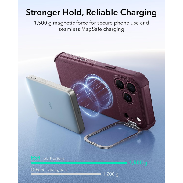 ESR Cyber Tough Flex iPhone 18 Pro Stand K�l�f-Burgundy