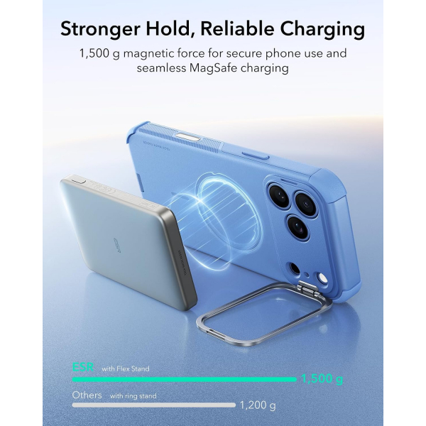 ESR Cyber Tough Flex iPhone 18 Pro Stand K�l�f-Light Blue