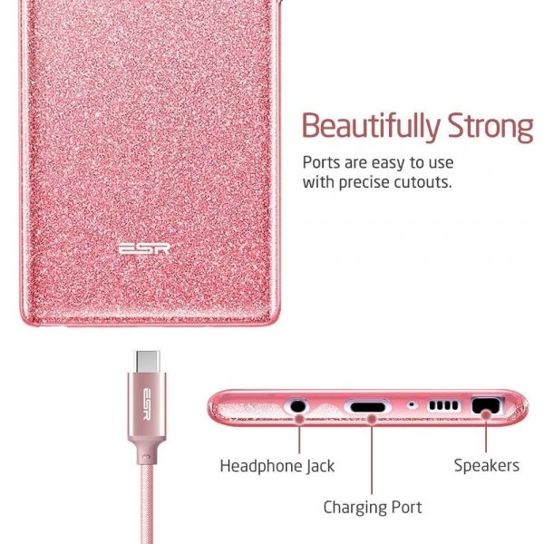 ESR Galaxy Note 9 Glitter Serisi Bumper Klf-Pink