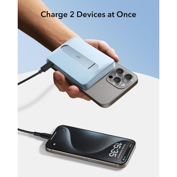 ESR KickStandl MagSafe Kablosuz arj Aleti-Sky Blue