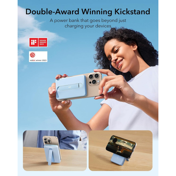 ESR KickStandl MagSafe Kablosuz arj Aleti-Sky Blue