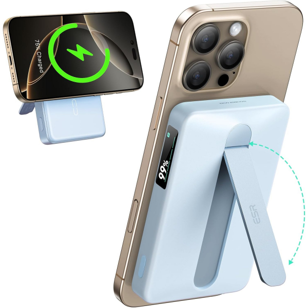 ESR KickStandl MagSafe Kablosuz arj Aleti-Sky Blue