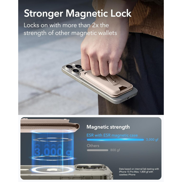 ESR MagSafe Geo iPhone Czdan Stand-Desert Titanium