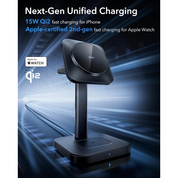 ESR Qi2 Apple Uyumlu 3 1 Arada Kablosuz arj stasyonu