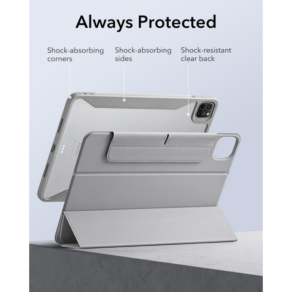 ESR Rebound 360 iPad Pro 5.Nesil Manyetik Klf(11 in)-Silver Gray