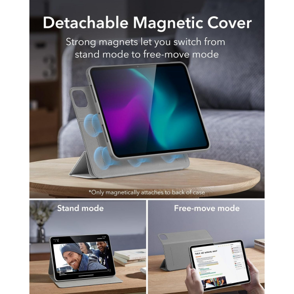 ESR Rebound 360 iPad Pro 5.Nesil Manyetik Klf(11 in)-Silver Gray