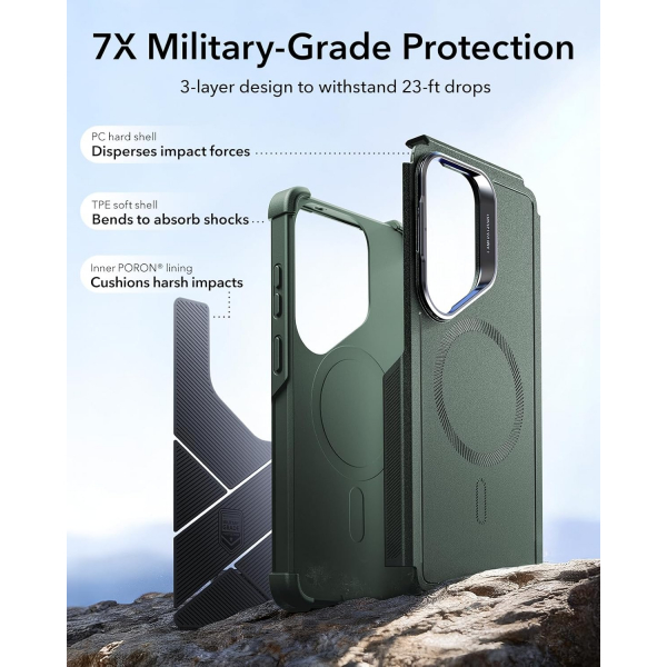 ESR Samsung Galaxy S26 Ultra Cyber Tough Magnetic K�l�f-Pine Green