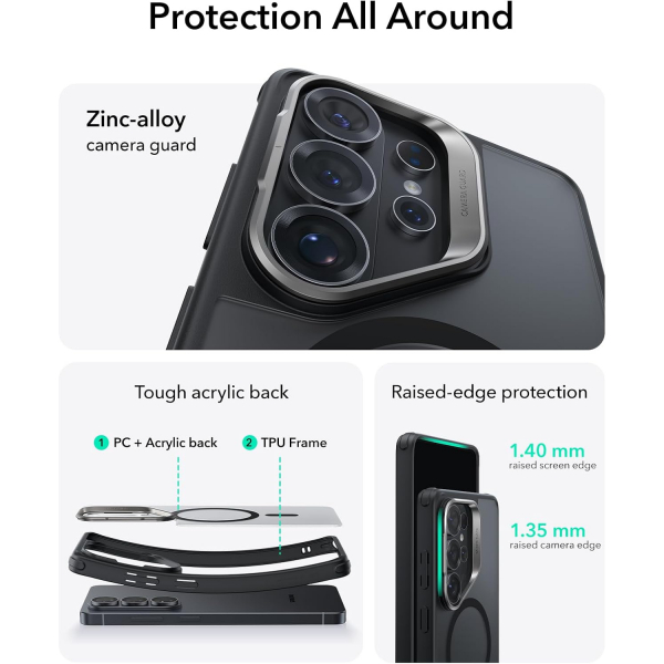 ESR Samsung Galaxy S26 Ultra Standl� K�l�f-Frosted Black