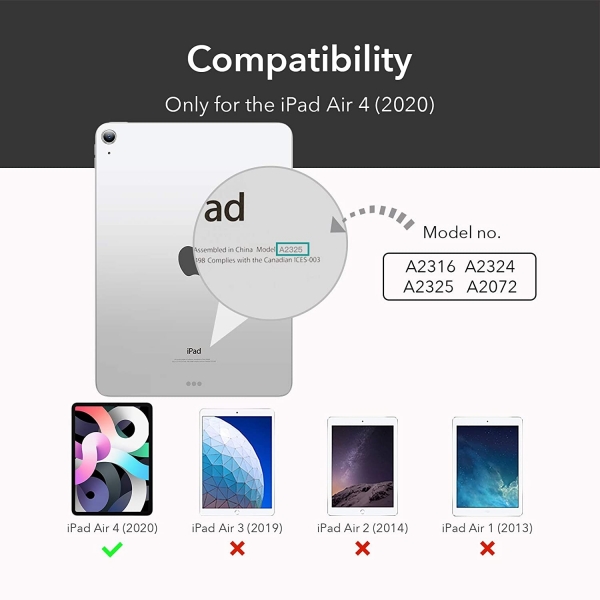 ESR Apple iPad Air 4 Ascend Serisi Klf (10.9 in)-Black