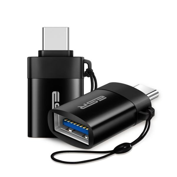 ESR USB C to USB A OTG Adaptr (2 Adet) (Siyah)