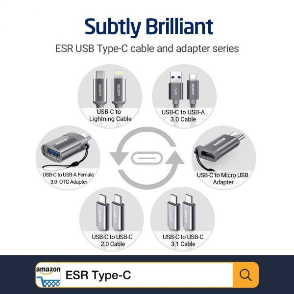 ESR USB Type-C to Lightning Kablo (1M)-Silver