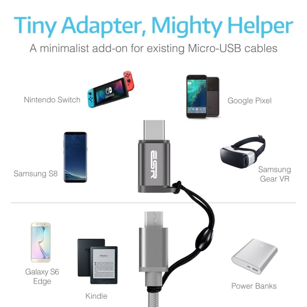 ESR USB Type C to Micro USB Adaptr (2 Adet)