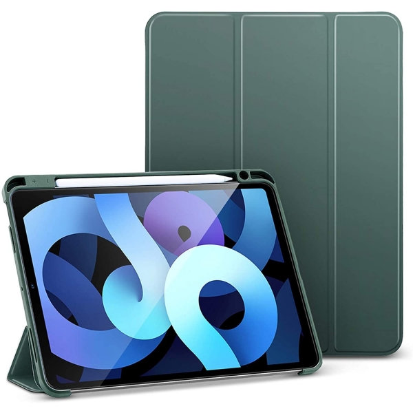 ESR iPad Air 4 Rebound Kalem Blmeli Klf (10.9 in)-Forest Green