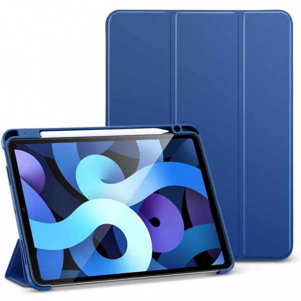 ESR iPad Air 4 Rebound Kalem Blmeli Klf (10.9 in)-Navy Blue