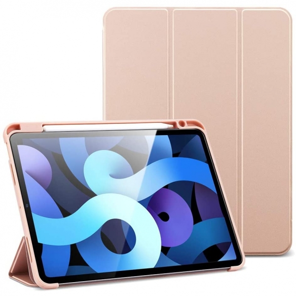 ESR iPad Air 4 Rebound Kalem Blmeli Klf (10.9 in)-Rose Gold