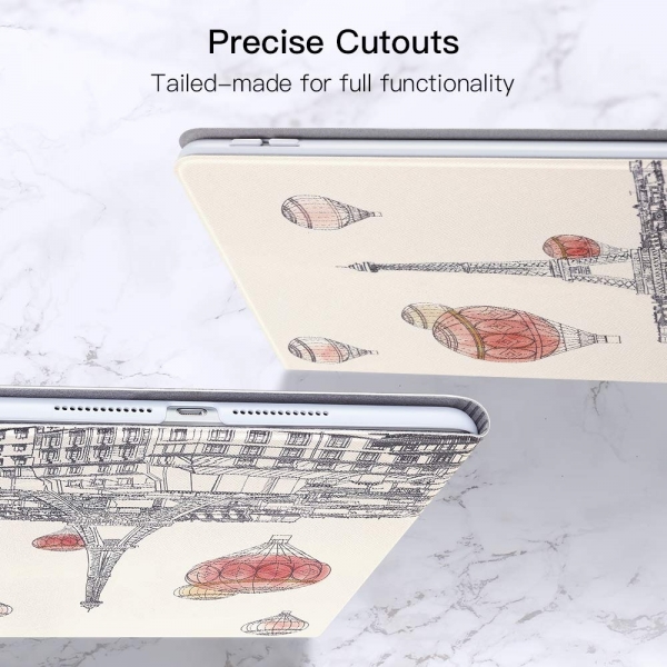 ESR iPad 7. Nesil Illustrator Stand� K�l�f (10.2 in�)-Paris Afternoon