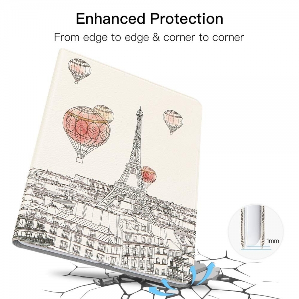 ESR iPad 7. Nesil Illustrator Stand� K�l�f (10.2 in�)-Paris Afternoon