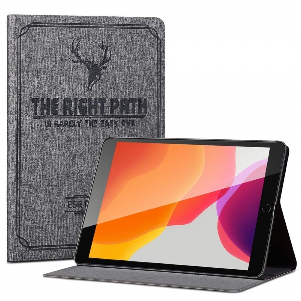 ESR iPad 7. Nesil Illustrator Stand� K�l�f (10.2 in�)-Gray Elk