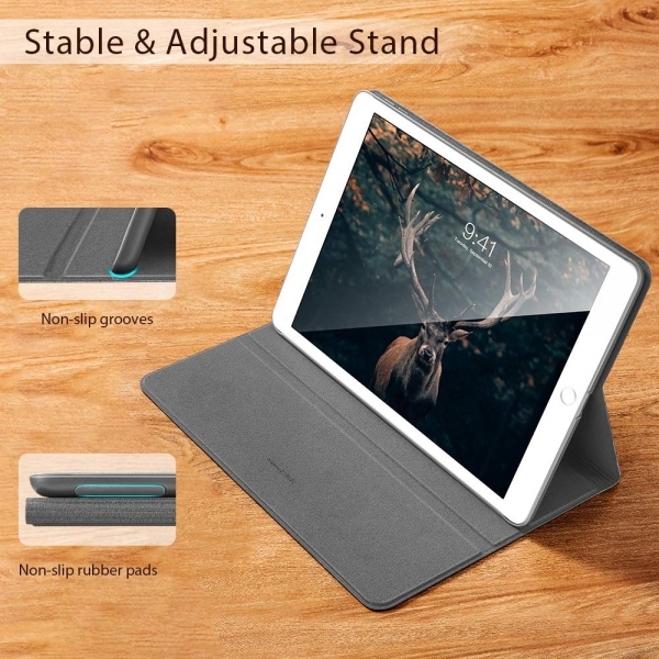 ESR iPad 7. Nesil Illustrator Stand� K�l�f (10.2 in�)-Gray Elk