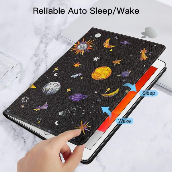 ESR iPad 7. Nesil Illustrator Stand� K�l�f (10.2 in�)-Colorful Cosmos