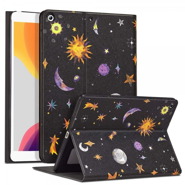 ESR iPad 7. Nesil Illustrator Stand� K�l�f (10.2 in�)-Colorful Cosmos