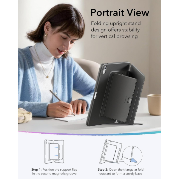 ESR iPad Air M4/M3/M2 Flip K�l�f (2026/2025/2024) 13in�-Black