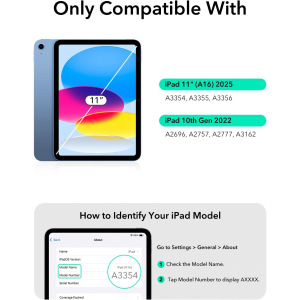 ESR iPad A16 Manyetik Klavyeli K�l�f (11/10.9 in�)-Black