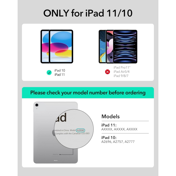 ESR iPad A16 Manyetik Klavyeli Klf (11/10.9 in)